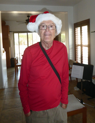 Walter Cooke in Santa hat