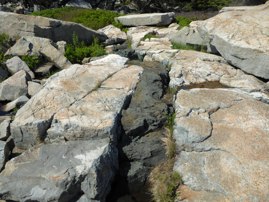 Diabase Dike in Schoodic Peninsula Granite