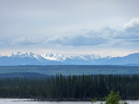 Wrangell Mountains on the Alaskan Highway