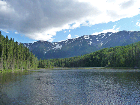 Lake at Mountain View RV Park Iskut BC