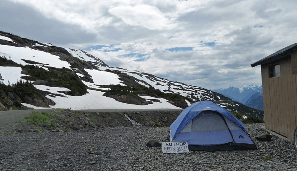 Keith Scott the bear man's tent Salmon Glacier BC