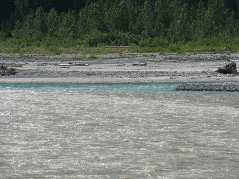Salmon lake drainage joining clear water of Salmon river