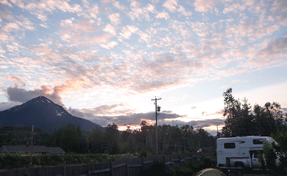 Sunset at Glacier View RV Park Smithers BC