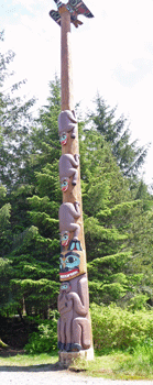 Totem pole at Saxman Park Ketchikan
