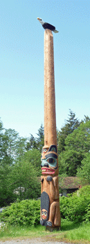 Totem pole at Saxman Park Ketchikan AK