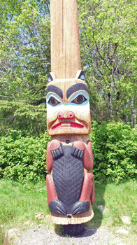 Totem Pole at Saxman Totem Park Ketchikan AK
