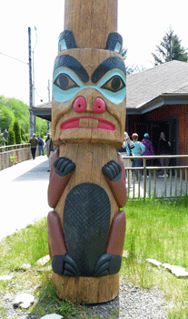 Totem at Saxman Totem Park in Ketchikan