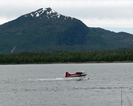 Float plane taking off Ketchikan AK