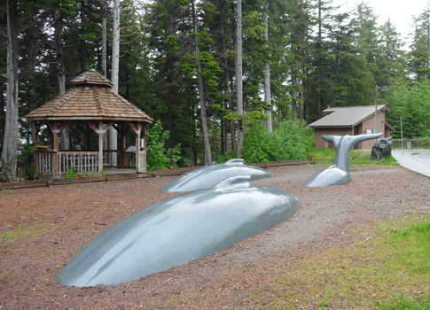 Whale sculpture Whale Park Sitka AK