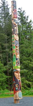Modern totem pole Sitka National Historical Park