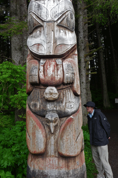detail of totem pole Sitka National Historical Park