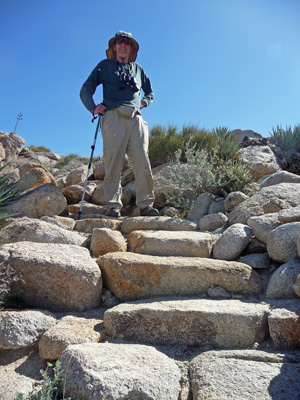 Walter Cooke on Ghost Mt Trail stairs