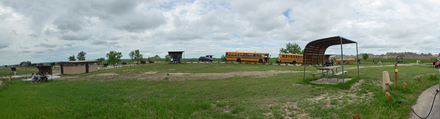 School buses and kids Cedar Pass CG