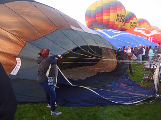 Inflating a balloon