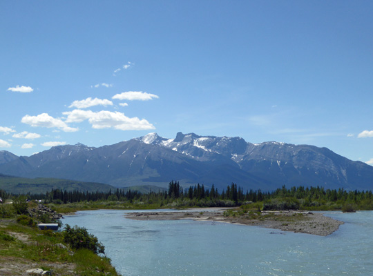 Athabasca River view Jasper