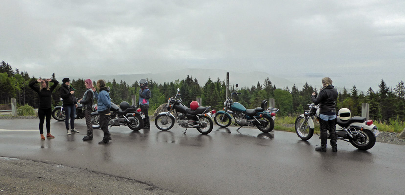Lady motorcyclists Fundy NP