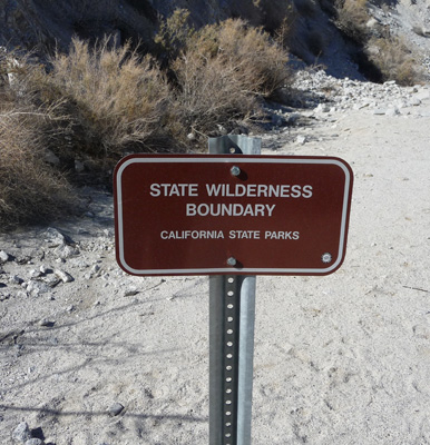 State Wilderness Sign Torote Canyon