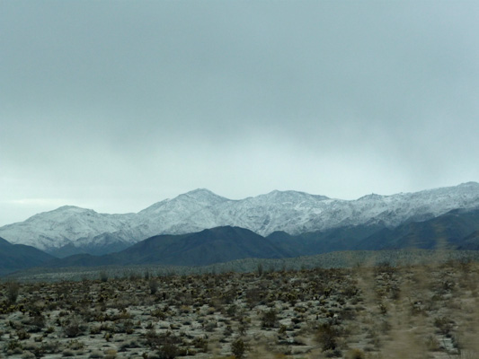 Sawtooth Mountains Anza Borrego snow