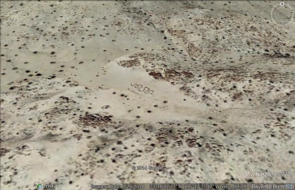 Great stone snake from Google Earth