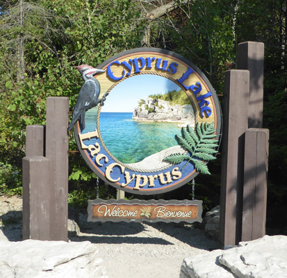 Cyprus Lake trailhead sign