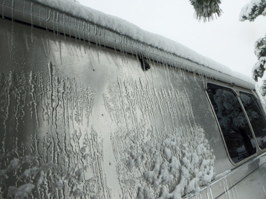 Icicles on Airstream trailer