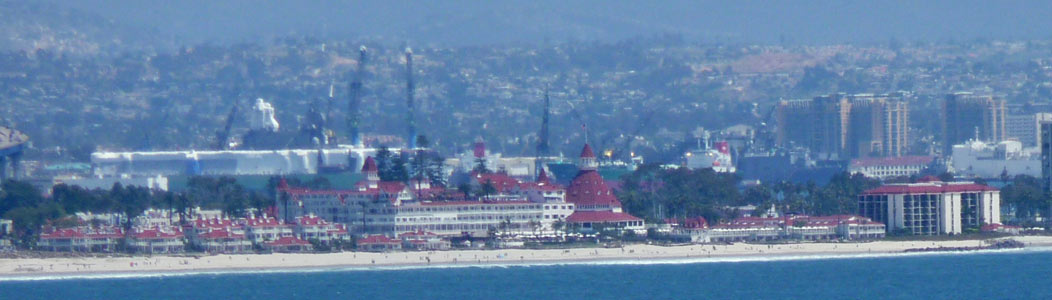 Hotel Del Coronado from Point Loma CA