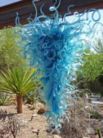 Blue Chihuly chandelier Phoenix Botantical Garden