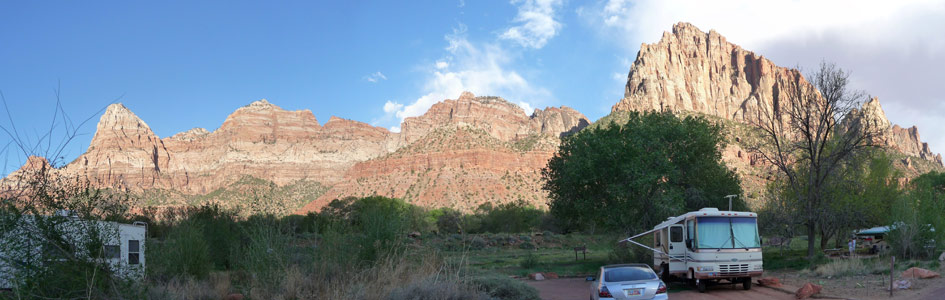 Watchtower from campground Zion National Park UT