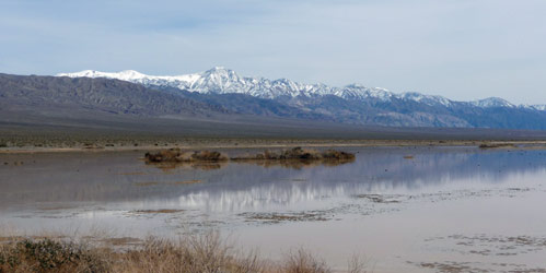 Panamint Valley reflection looking east Death Valley National Park CA