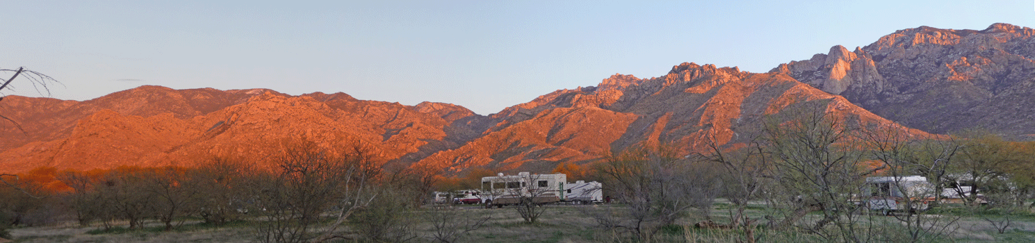 Sunset-lit Catalina Mountains AZ