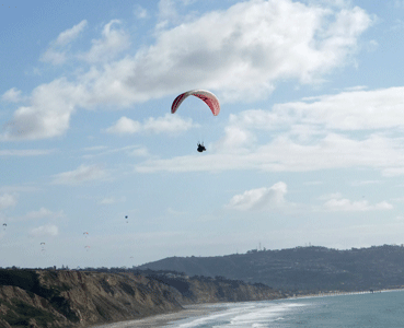 Paraglider over Torrey Pines State Reserve CA