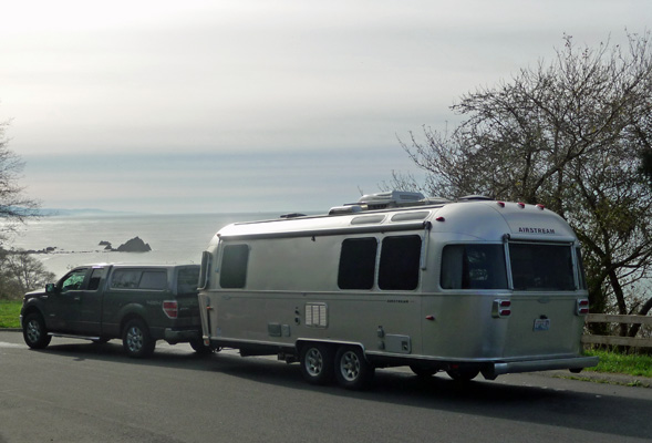 Genevieve Airstream and Francois Ford on the Northern CA coast