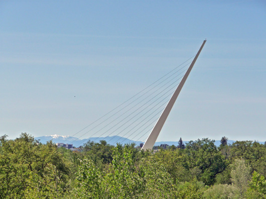 Sundial Bridge from Arboretum Loop Trail Redding