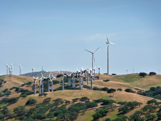 Wind turbines Pacheco State Park CA
