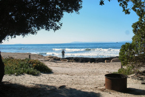 View from campsite at Carpentaria State Beach, CA