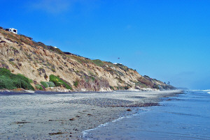 The cliffs at Carlsbad State Beach