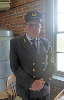 Cape Blanco docent in Lighthouse Service uniform