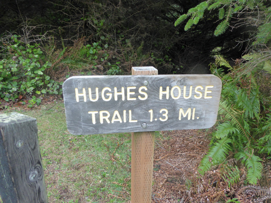 Hughes House Trailhead sign
