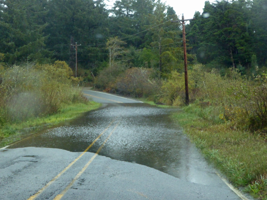 Flooded roadway Beach Loop Road