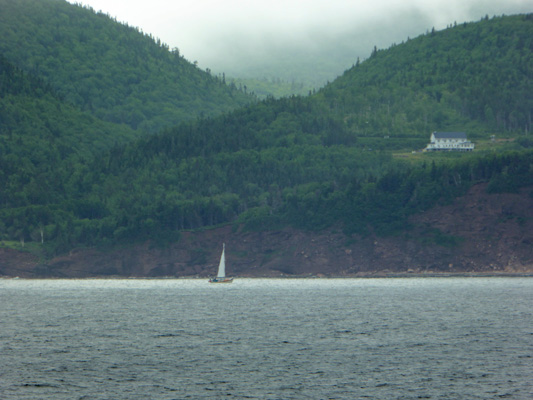 Sailboat along Cape Smokey