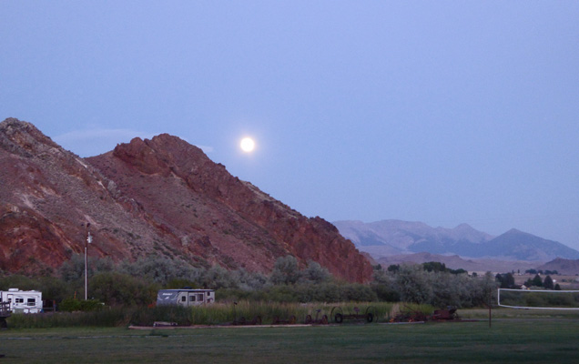 Moonrise at Challis Hot Springs