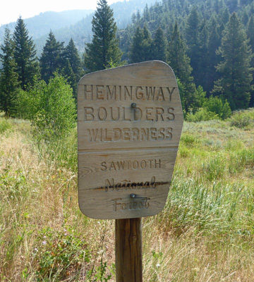 Hemingway-Boulders Wilderness sign