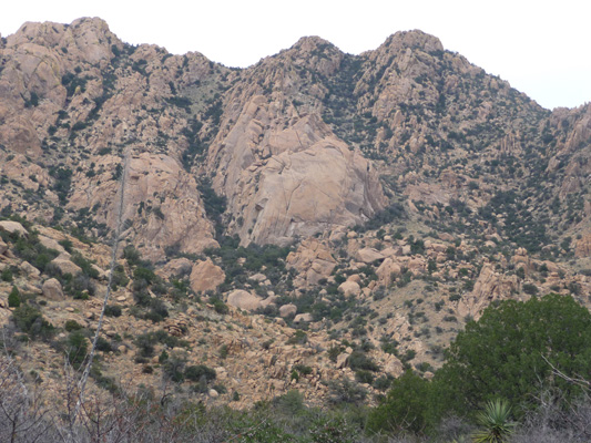 Rock climbers on rock face at Cochise Stronghold