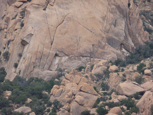 Rock climbers on rock face at Cochise Stronghold