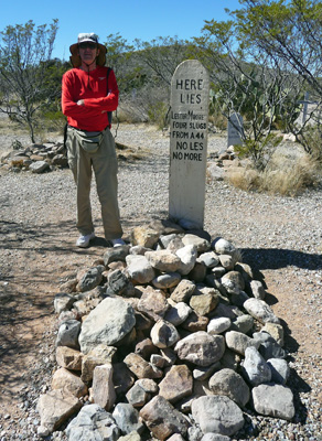 Walter Cooke with Lester Moore Headstone Boothill Tombstone