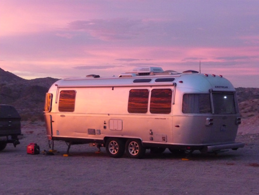 Genevieve Airstream in sunset light