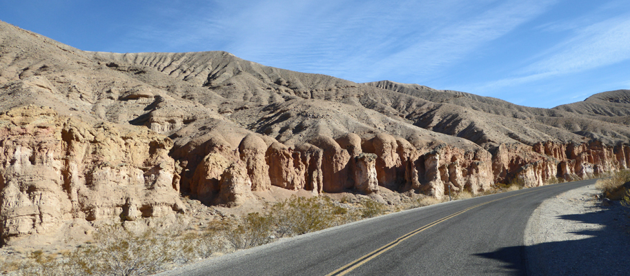 Rock formations along Emigrant Pass Rd