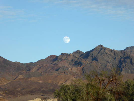 Moon over Funeral Mts Death Valley