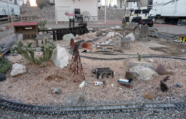 Model Train set up SKP Saguaro Resort Benson AZ