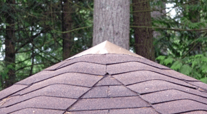 Copper flashing on gazebo roof